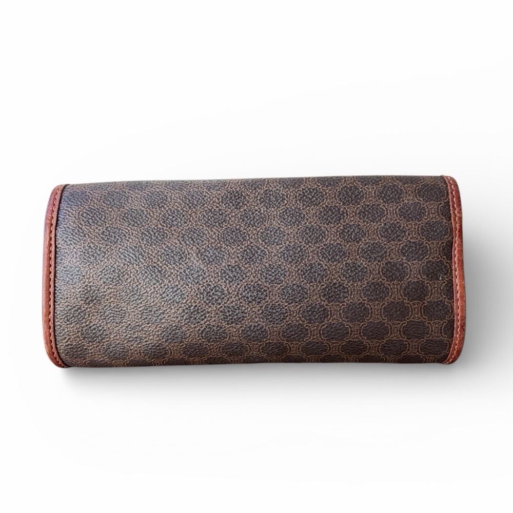 Celine Macadam Clutch Pouch Brown Canvas Leather Trim - Picture 2 of 12